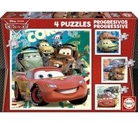 Educa Borrás – Lot de 4 puzzles progressifs Cars 2 – 12 à 25 pièces – 3 ans et plus (14942)