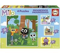 Educa - Lot de 4 Puzzles progressifs pour Enfants de 12 à 25 pièces : Milo. Taille : 16 x 16 cm. Recommandé à partir de 3 Ans (19543)