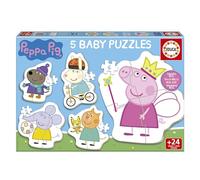 Educa Borrás – Lot de 5 puzzles bébé Peppa Pig – Progressifs 3 à 5 pièces – Dès 2 ans (20318)
