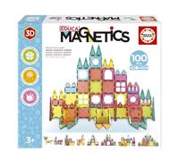 Educa - Magnetics 100 pièces Blocs magnétiques 3D pour Enfants | Jeu éducatif de Construction avec Formes géométriques et Couleurs | +3 Ans (20878)