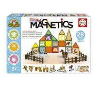 Educa - Magnetics Ecoferme | Jeu éducatif de Construction magnétique 3D avec 28 pièces pour Enfants. Comprend 2 Animaux et 8 Cartes. Construisez des Figures géométriques. A partir de 3 Ans (20269)