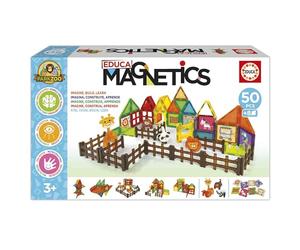 Educa - Magnetics Zoo du Parc | Jeu éducatif de Construction magnétique 3D de 50 pièces pour Enfants. Comprend 4 Animaux et 8 Cartes. Construisez des Figures géométriques. A partir de 3 Ans (20270)