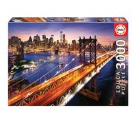 Educa - Manhattan au coucher du soleil - Puzzle 3000 pi ces - Colle incluse - Image termin e : 120 cm x 85 cm - 14 ans et plus (18508)