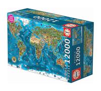 Educa Borrás – Puzzle en bois Merveilles du Monde 12 000 pièces Bleu XXL