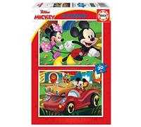 Educa - Mickey Mouse Fun House. Ensemble 2 Puzzles pour Enfants de 20 pièces. Puzzle pour Enfants Mickey avec de Grandes pièces à partir de 3 Ans. Puzzle 2x20 pièces Manipulation sécuritaire (19311)