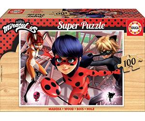 Educa - Miraculous Ladybug. 2 Puzzles Enfant Bois de 50 pièces. +4 Ans. Ref. 17957
