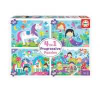 Educa Borrás - Puzzle progressif 4 en 1 Amis Fantastiques - 20-80 pièces, Enfant, Dessins animés