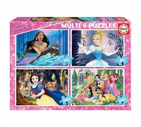 Educa Borrás - Puzzle 4 en 1 - Princesses Disney - 100-200 pièces - Multicolore