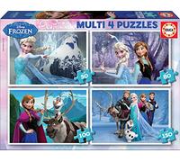Educa - Multi Puzzles La Reine des Neiges | 4 Puzzles Progressifs Enfant 50/80/100/150 pièces | +5 Ans (16173)