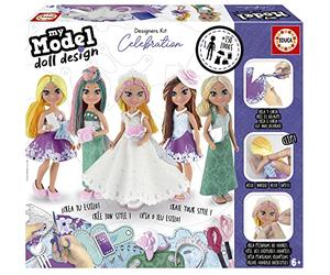 Educa - My Model Doll Design-Celebration. Créez et dessinez votre propre poupée personnalisable, devenez designer et styliste. Inclut différents looks. Recommandé à partir de 6 ans (19351)