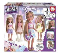 Educa - My Model Kawaii | Kit de création de Mode pour poupées articulées | Créez Vos Propres vêtements et coiffures | Activités manuelles pour Enfants à partir de 6 Ans (20651)