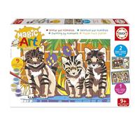 Educa - Peinture par numéros : Chatons et chiots | Numéros magiques | Loisirs créatifs pour enfants | Recommandé pour les garçons et les filles de 9, 10 et 11 ans (20299)