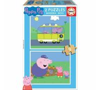 Educa - Peppa Pig, 2 puzzles écologiques en bois pour enfants, 9 pièces, à partir de 3 ans (17156) EDUCA