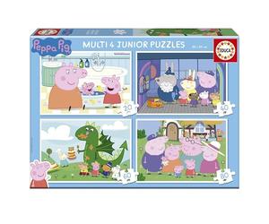 Educa - Peppa Pig | Lot de 4 Puzzles Enfants progressifs de 20 à 80 Pièces. Mesure approximative Une Fois assemblé : 28 x 20 cm. Composé de Grandes pièces Parfaitement finies. +4 Ans (20329)