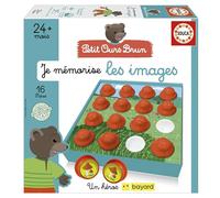 Educa - Petit Ours Brun. L’Enfant choisit Une pièce, la retourne pour Voir l’Image Qu’Elle Cache et essaie de retrouver la même Image en prenant Une Autre pièce pour Former Une Paire (19879)