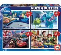 Educa Borras Multi 4s 50-80-100 Pieces-150 Pixar Wooden Puzzle Bleu
