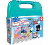 Educa Progressive Suitcase, puzzle pour enfants Peppa Pig avec 6, 9, 12 et 16 pièces, couleurs assorties (18112) EDUCA