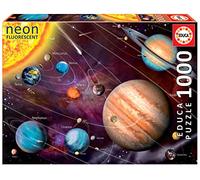 Educa - Puzzle 1000 Pièces Adulte Phosphorescent Système Solaire, Espace | 1000 pièces, phosphorescent, colle Fix Puzzle incluse, dès 14 ans (14461)