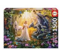 Educa Puzzle 1500 pièces Dragon, Princesse et Licorne 17696