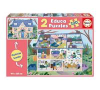 Educa Borrás Puzzle 2 x 100 pièces int/ext maison multicolore TU