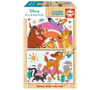 Educa Borrás Puzzles 2 x 16 pièces Animaux de Disney en bois Multicolore G