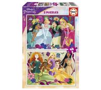 Educa Borrás – Ensemble de 2 puzzles Disney Princess – 2 x 48 pièces, 28 x 20 cm, +4 ans