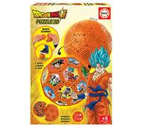 Educa - Puzzle 3D Dragon Ball avec 32 pièces réez des Formes: Sphère, Bracelet, Diabolo et Plus | Jouet Éducatif pour Enfants à partir de 6 Ans | Puzzle 3D à Monter et Jouer | Diamètre 14 cm (19371)