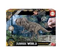 Educa - Puzzle 3D T-Rex Jurassic World 82 pièces Construction Dinosaure tridimensionnel | À partir de 6 Ans (20716)