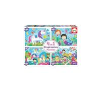 Educa Borrás - Puzzle progressif 4 en 1 Amis Fantastiques - 20-80 pièces, Enfant, Dessins animés