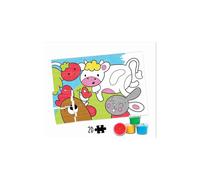 Educa Puzzle à colorier - Puzzle à colorier avec des animaux de la ferme, 20 pièces