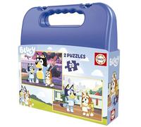 Educa - Puzzle Bluey | Ensemble de 2 Puzzles pour Enfants bluey avec 20 pièces présentées dans Une Magnifique Valise en Plastique. Mesure: 28 x 20 cm. Recommandé de 4 Ans (19966)