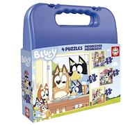Educa - Puzzle Bluey | Ensemble de Quatre Puzzles progressifs de 12 à 25 pièces avec Les Personnages de Bluey | Présenté dans Une Magnifique Valise pour Les Garder | pour Enfants dès 3 Ans (19830)