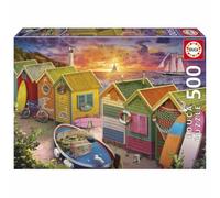 Educa - Puzzle Cabanes de Plage de 500 pièces pour Adultes | Imprimé Estival Relaxant avec pièces Premium et découpe précise | +11 (20771)