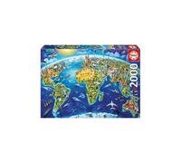 EDUCA Puzzle Carte des monuments mondiaux 2000 pièces