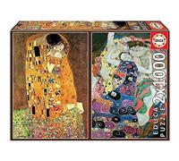 Educa Borrás – Puzzle 1000 pièces – Klimt Le Baiser + Les Vierges – Dès 14 ans (18488)