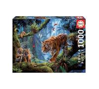 Puzzle - EDUCA - 1000 pièces - Animaux - Tigres sur l'arbre