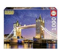 Educa - Puzzle de 1000 pièces pour Adultes ui Brille dans l'obscurité | Tower Bridge, Londres ´Neon´. Contient Environ de la Colle Fix Puzzle. À partir de 14 Ans (19930)