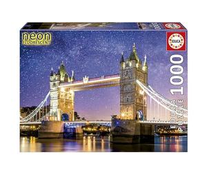Educa - Puzzle de 1000 pièces pour Adultes ui Brille dans l'obscurité | Tower Bridge, Londres ´Neon´ | À partir de 14 Ans (19930)