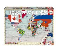 Educa Borrás Puzzle Géo Drapeaux du Monde 150 pièces 48x34 cm 6-8 ans