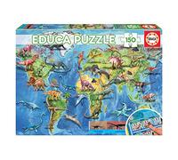 Educa - Puzzle - 150 Mappemonde Dinosaures Multicolore G