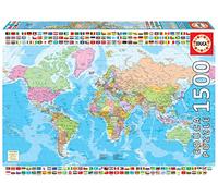 Educa - Puzzle de 1500 Pièces pour Adultes | Carte du Monde Politique (18500)