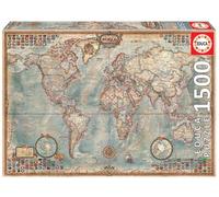 EDUCA - Puzzle - 1500 LE MONDE, CARTE POLITIQUE