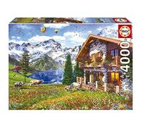 Educa - Puzzle de 4000 pièces pour Adultes | Chalet Alpin. Mesure : 136 x 96 cm. Comprend Un Service de pièce Perdu jusqu'à Stock | À partir de 14 Ans (19568)