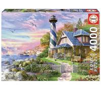 Educa - Puzzle de 4000 pièces pour Adultes | Phare à Rock Bay. Comprend Un Service de pièce Perdue au Stock d'échappement | À partir de 14 Ans (17677)
