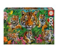 Educa Borrás Puzzle Jungle de Tigres 500 pièces 48 x 34 cm – Dès 11 ans