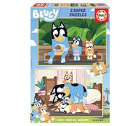Educa Borrás – Puzzle bois Bluey – Lot de 2 puzzles 16 pièces, 26×18 cm – Dès 3 ans