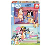 Educa Borrás Puzzle en bois Bluey – Lot 2 x 25 pièces (26 x 18 cm)
