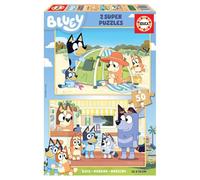 Educa Borrás – Puzzle en bois Bluey, lot 2 x 50 pièces, 28 x 20 cm, grandes pièces, dès 5 ans