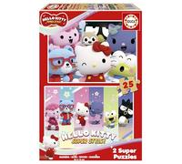 Educa - Puzzle en Bois Hello Kitty | Lot de 2 Puzzles pour Enfants de 25 pièces chacun | Grandes pièces | À partir de 4 5 et 6 Ans (20507)