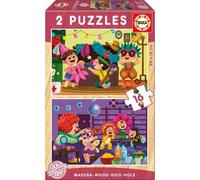 EDUCA Puzzle en bois Masquerade Ball 2x16 pièces